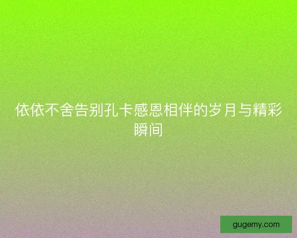 依依不舍告别孔卡感恩相伴的岁月与精彩瞬间