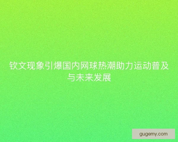 钦文现象引爆国内网球热潮助力运动普及与未来发展